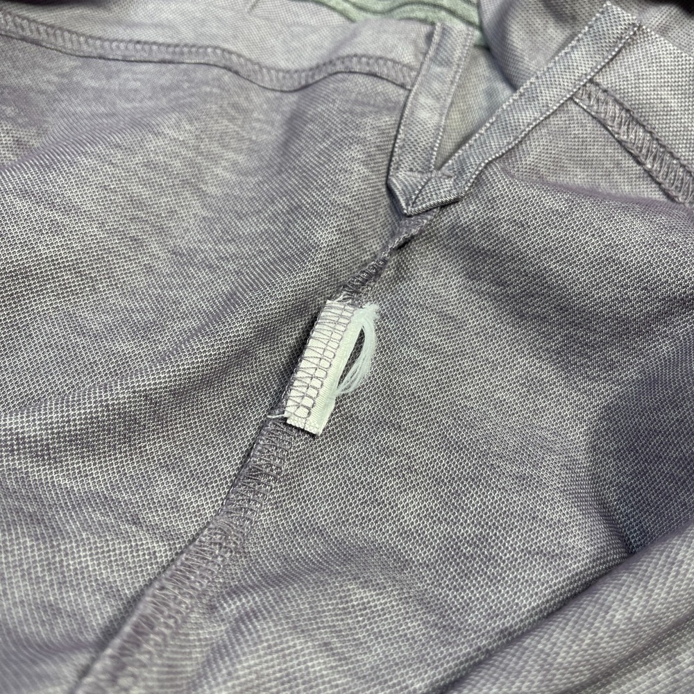 Travis Mathew Men M Polo Shirt Pocket Heather Purple Lavender Striped Golf 21.25 - Picture 9 of 9